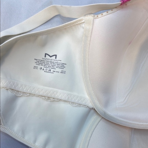 Maidenform Polka Dot Lace Bra - Cream, racerback, front close, 38DD, New - Picture 12 of 15